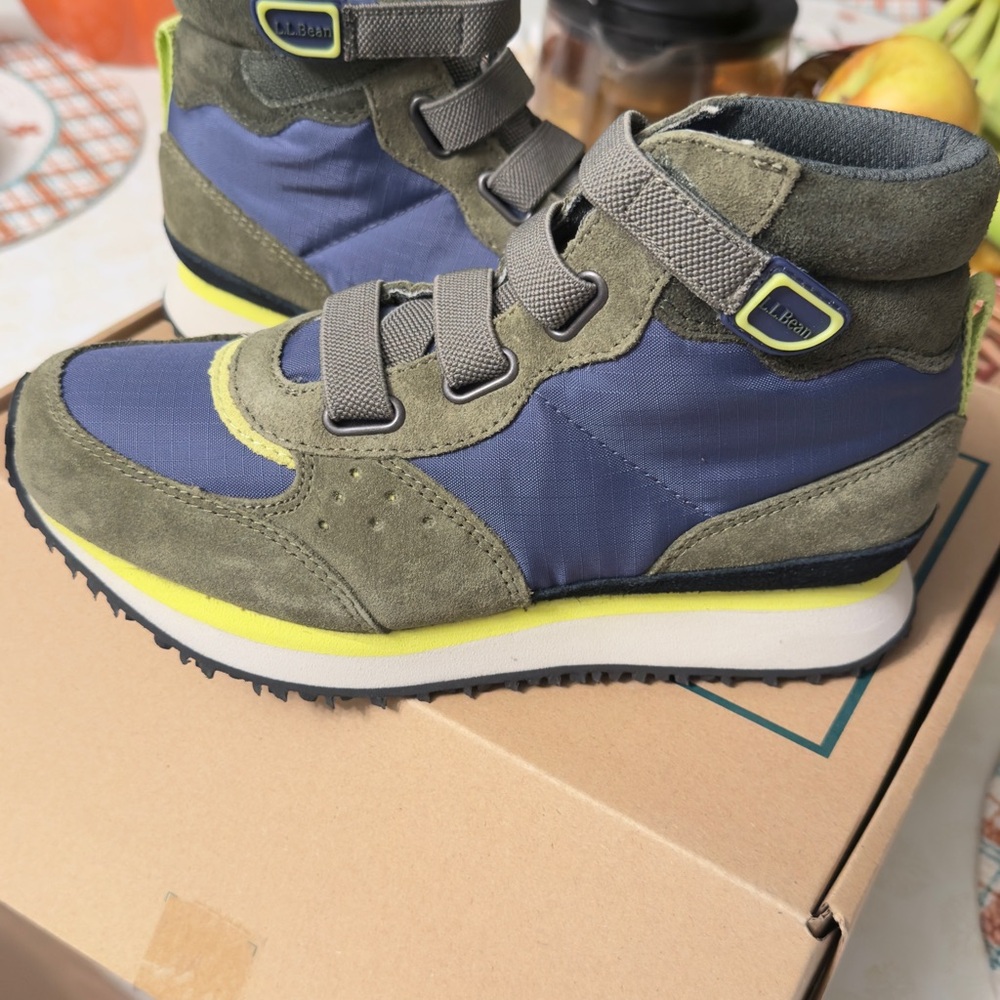 L.L. Bean Kids' Olive and Navy Sneakers